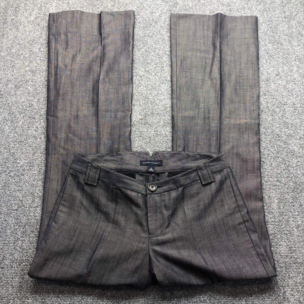 Y2k 2000s Dress Pants 4/6 Gray Low Rise Wide Leg Office Siren Corpcore